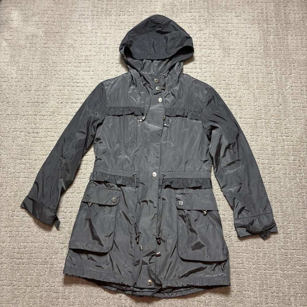 Betsy Johnson Anorak Hooded Parka Jacket Windbreaker Liner Sz Medium Full Zip